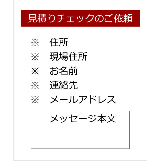 価格・費用の確認依頼