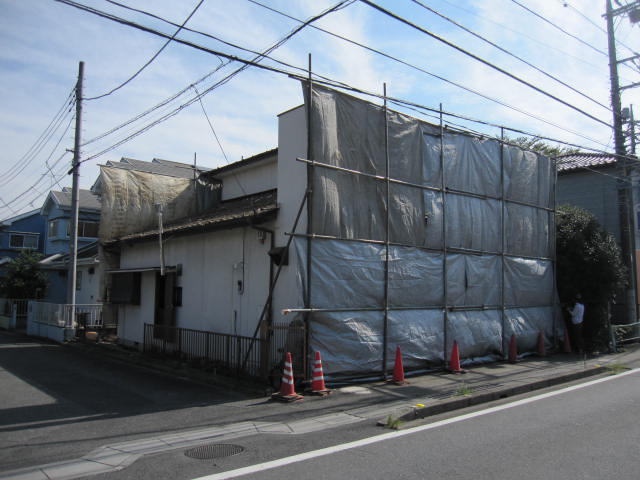 養生シートの設置